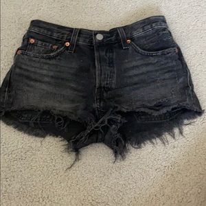 Black Levi denim shorts